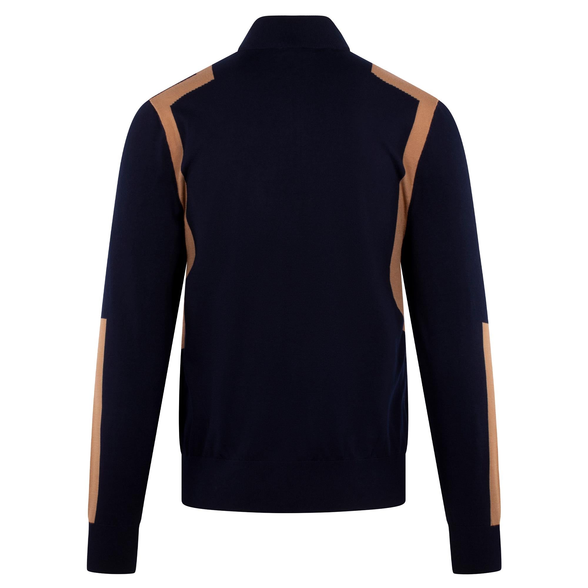 J Lindeberg Kendrick Knitted Quarter Zip Mens Sweater Tigers Eye